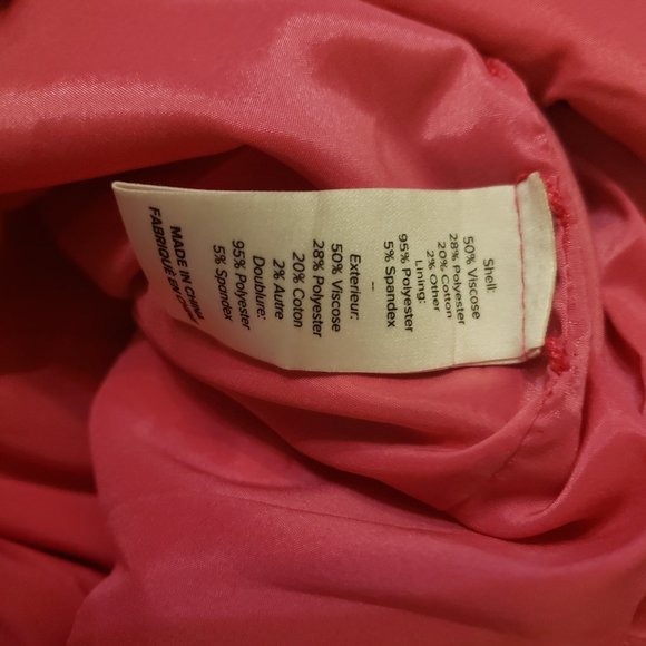 Cinq a Sept Erica Dress Hot Pink Floral Jacquard Adjustable Straps Short 2 - Picture 9 of 9